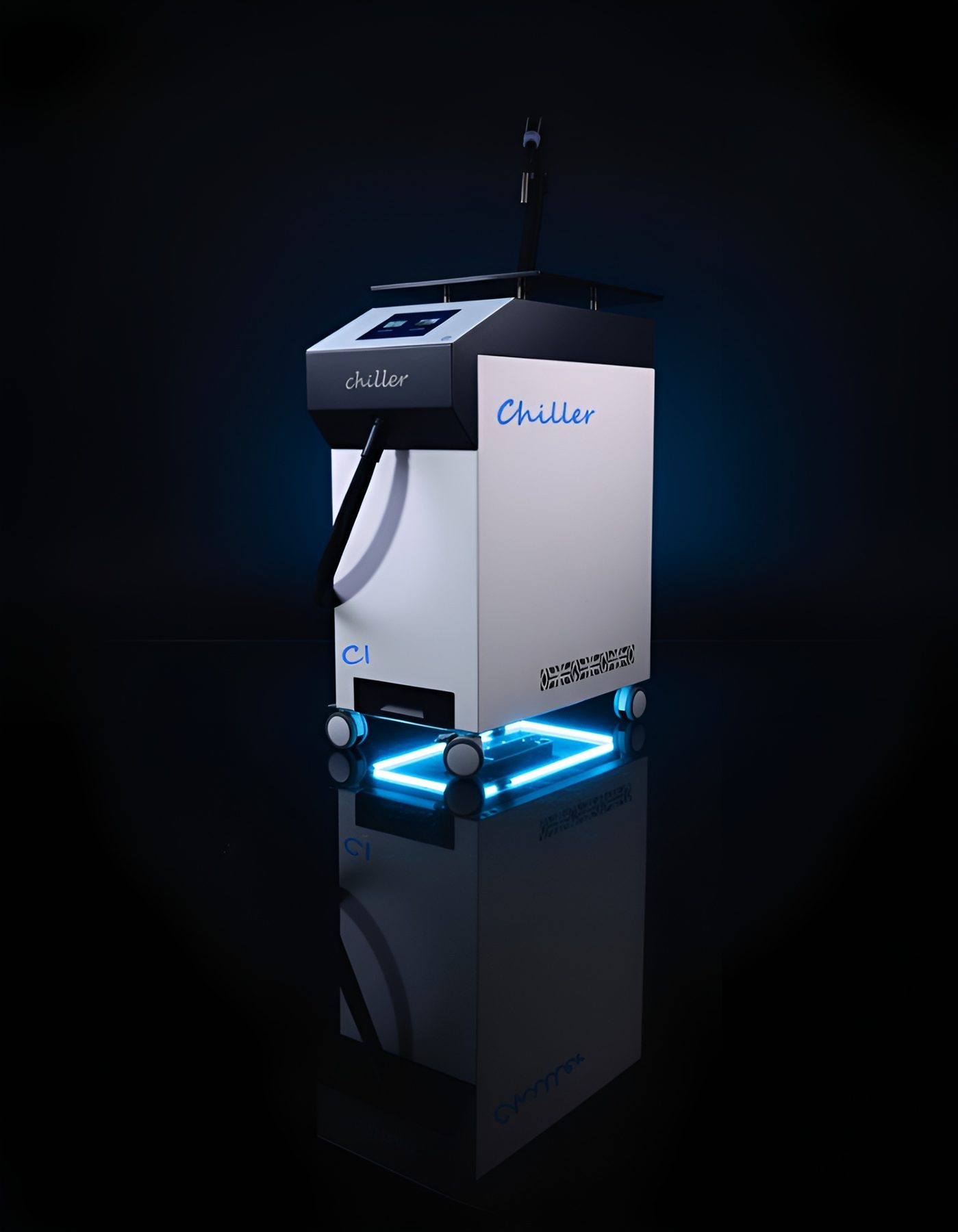 Chiller C1 with blue light glow